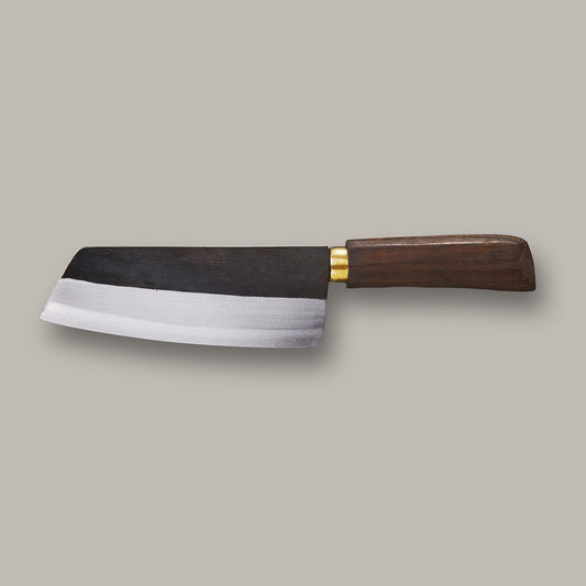 Vietnamesisches Kochmesser mit hoher Klinge und Holzgriff. 