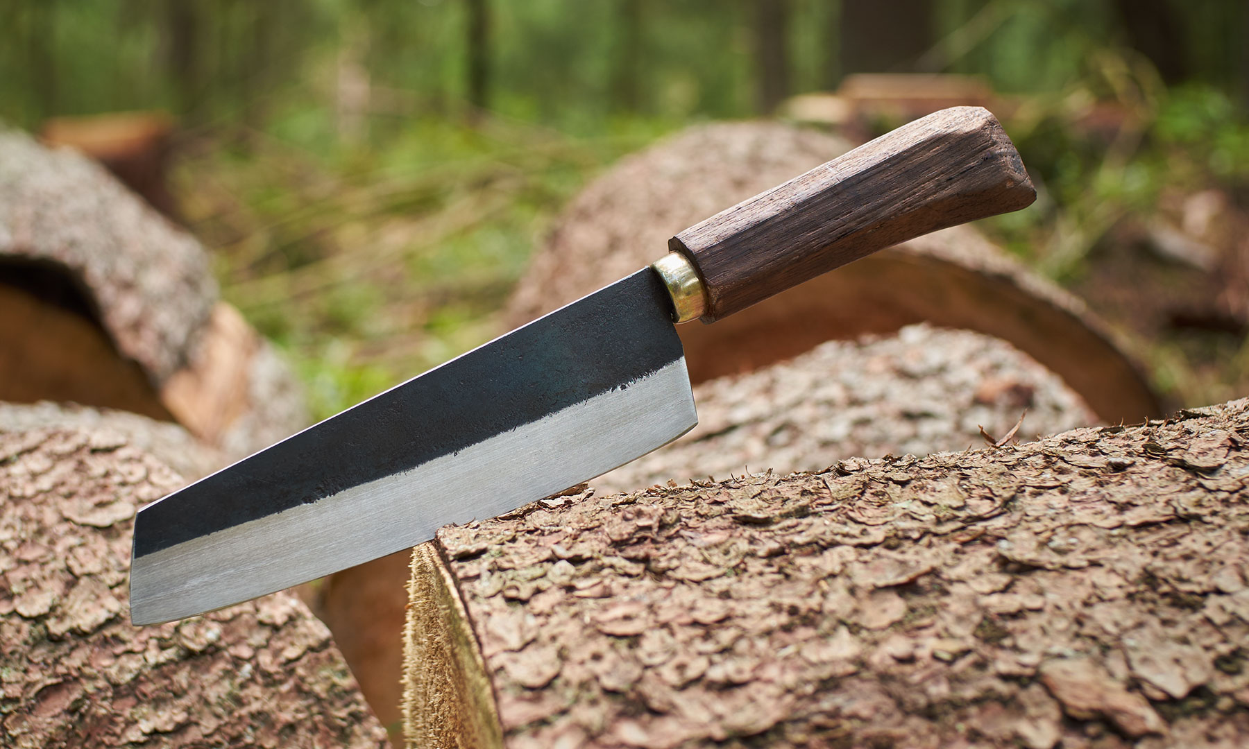 Allround Bunka Kochmesser , handgeschmiedet aus Federstahl.